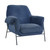 Elie Contemporary Accent Chair in Black Metal Finish and Navy Fabric