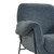 Elie Contemporary Accent Chair in Black Metal Finish and Pewter Fabric