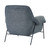 Elie Contemporary Accent Chair in Black Metal Finish and Pewter Fabric