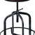 Armen Living Elena Adjustable Barstool in Industrial Grey Finish with Brown Fabric Seat