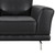 Armen Living Everly Contemporary Chair in Genuine Black Leather with Brushed Stainless Steel Legs