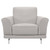 Armen Living Everly Contemporary Chair in Genuine Dove Grey Leather with Brushed Stainless Steel Legs