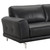 Armen Living Everly Contemporary Sofa in Genuine Black Leather with Brushed Stainless Steel Legs