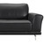 Armen Living Everly Contemporary Sofa in Genuine Black Leather with Brushed Stainless Steel Legs