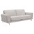 Armen Living Everly Contemporary Sofa in Genuine Dove Grey Leather with Brushed Stainless Steel Legs