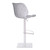 Armen Living Falcon Adjustable Swivel Barstool in Brushed Stainless Steel with Light Vintage Grey Faux Leather