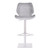 Armen Living Falcon Adjustable Swivel Barstool in Brushed Stainless Steel with Light Vintage Grey Faux Leather