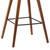 Armen Living Fox 26" Mid-Century Counter Height Barstool in Brown Faux Leather with Walnut Wood