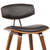Armen Living Fox 30" Mid-Century Bar Height Barstool in Brown Faux Leather with Walnut Wood