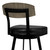 Frisco 30" Bar Height Barstool in Matte Black Finish with Black Faux Leather and Grey Walnut