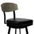Frisco 30" Bar Height Barstool in Matte Black Finish with Black Faux Leather and Grey Walnut