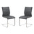 Armen Living Fusion Contemporary Side Chair In Gray and Stainless Steel - Set of 2