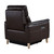 Gala Contemporary Chair in Brown Wood Finish and Dark Brown Genuine Leather