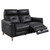 Gala Contemporary Loveseat in Brown Wood Finish and Pewter Genuine Leather
