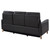 Gala Contemporary Sofa in Brown Wood Finish and Pewter Genuine Leather