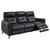 Gala Contemporary Sofa in Brown Wood Finish and Pewter Genuine Leather