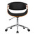 Armen Living Geneva Mid-Century Office Chair in Chrome finish with Black Faux Leather and Walnut Veneer Arms