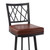 Giselle Contemporary 26" Counter Height Barstool in Matte Black Finish and Vintage Coffee Faux Leather