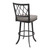 Giselle Contemporary 26" Counter Height Barstool in Matte Black Finish and Vintage Grey Faux Leather