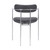 Gwen Contemporary Dining Chair in Chrome Finish with Grey Faux Leather - Set of 2