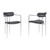 Gwen Contemporary Dining Chair in Chrome Finish with Grey Faux Leather - Set of 2