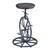 Armen Living Harlem Adjustable Barstool in Industrial Gray finish with Pine Wood seat