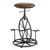 Armen Living Harlem Adjustable Industrial Metal Bicycle Barstool in Industrial Gray finish with Wrangler Fabric