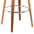 Armen Living Harbor 30" Mid-Century Swivel Bar Height Backless Barstool in Brown Faux Leather with Walnut Veneer