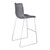 Armen Living Hamilton 26" Counter Height Barstool in Brushed Stainless Steel with Vintage Grey Faux Leather