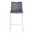 Armen Living Hamilton 26" Counter Height Barstool in Brushed Stainless Steel with Vintage Grey Faux Leather