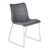 Armen Living Hamilton Contemporary Dining Chair in Brushed Stainless Steel with Vintage Grey Faux Leather - Set of 2