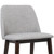 Armen Living Horizon Contemporary Dining Chair in Light Gray Fabric with Brown Wood Legs - Set of 2