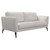 Armen Living Hope Contemporary Sofa in Genuine Dove Grey Leather with Black Metal Legs