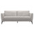 Armen Living Hope Contemporary Sofa in Genuine Dove Grey Leather with Black Metal Legs