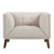 Armen Living Hudson Mid-Century Button-Tufted Chair in Beige Linen and Walnut Legs