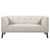 Armen Living Hudson Mid-Century Button-Tufted Loveseat in Beige Linen and Walnut Legs