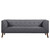 Armen Living Hudson Mid-Century Button-Tufted Sofa in Dark Gray Linen and Walnut Legs