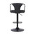 Ian Contemporary Adjustable Barstool in Black Powder Coated Finish and Black Fabric