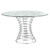 Armen Living Ibiza Brushed Stainless Steel Dining Table with Clear Glass
