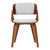 Armen Living Ivy Mid-Century Dining Chair in Gray Fabric with Walnut Wood