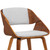 Armen Living Ivy Mid-Century Dining Chair in Gray Fabric with Walnut Wood