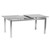 Armen Living Ivan Extension Dining Table in Brushed Stainless Steel and Gray Tempered Glass Top