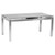 Armen Living Ivan Extension Dining Table in Brushed Stainless Steel and Gray Tempered Glass Top