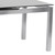 Armen Living Ivan Extension Dining Table in Brushed Stainless Steel and Gray Tempered Glass Top