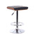 Armen Living Java Barstool in Chrome finish with Walnut wood and Black Faux Leather