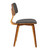 Armen Living Jaguar Mid-Century Dining Chair in Walnut Wood and Charcoal Fabric