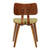 Armen Living Jaguar Mid-Century Dining Chair in Walnut Wood and Green Fabric