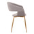 Jocelyn Mid-Century Grey Dining Accent Chair with Gold Metal Legs