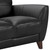 Armen Living Jedd Contemporary Loveseat in Genuine Black Leather with Brown Wood Legs