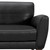 Armen Living Jedd Contemporary Sofa in Genuine Black Leather with Brown Wood Legs